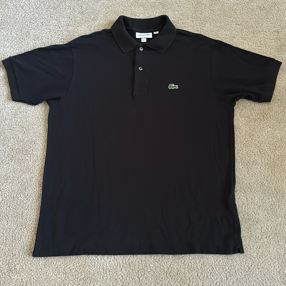 Lacoste Black Polo W/ Logo | Size L